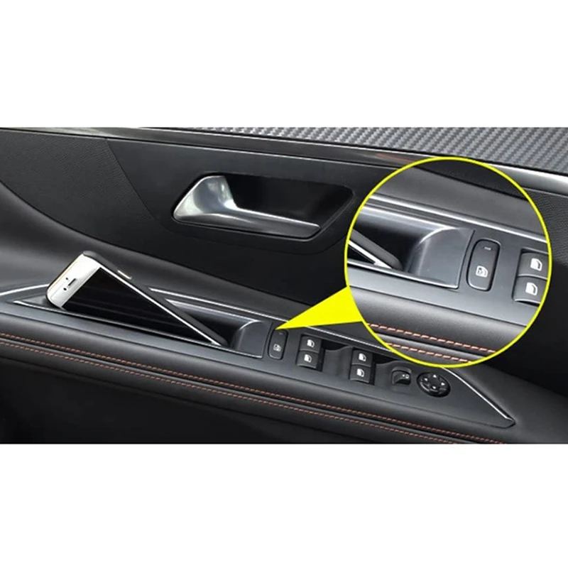 1 шт. наклейки на рамку держателя стакана для автомобиля и 2 шт. контейнера для хранения телефона на передних дверях автомобиля.