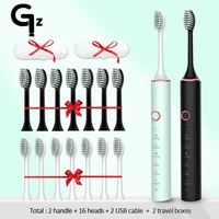 new 2022 sonic electric toothbrush ipx7 adult timer brush 18 mode usb charger rechargeable tooth brushes replacement heads set