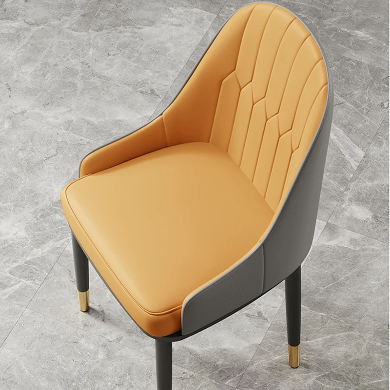 

Luxury Comfortable Chairs Modern Leather Lounge Chair Ergonomic Restaurant Nordic Cadeiras De Jantar Home Furniture GXR30XP