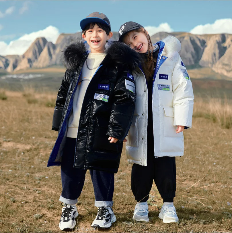 

-30 Degrees 5-12Y Children Real Fur CollarDown Coat For Boys Winter Warm Parka Thicken Girls Snowsuit Kids Outwear Child Clothes