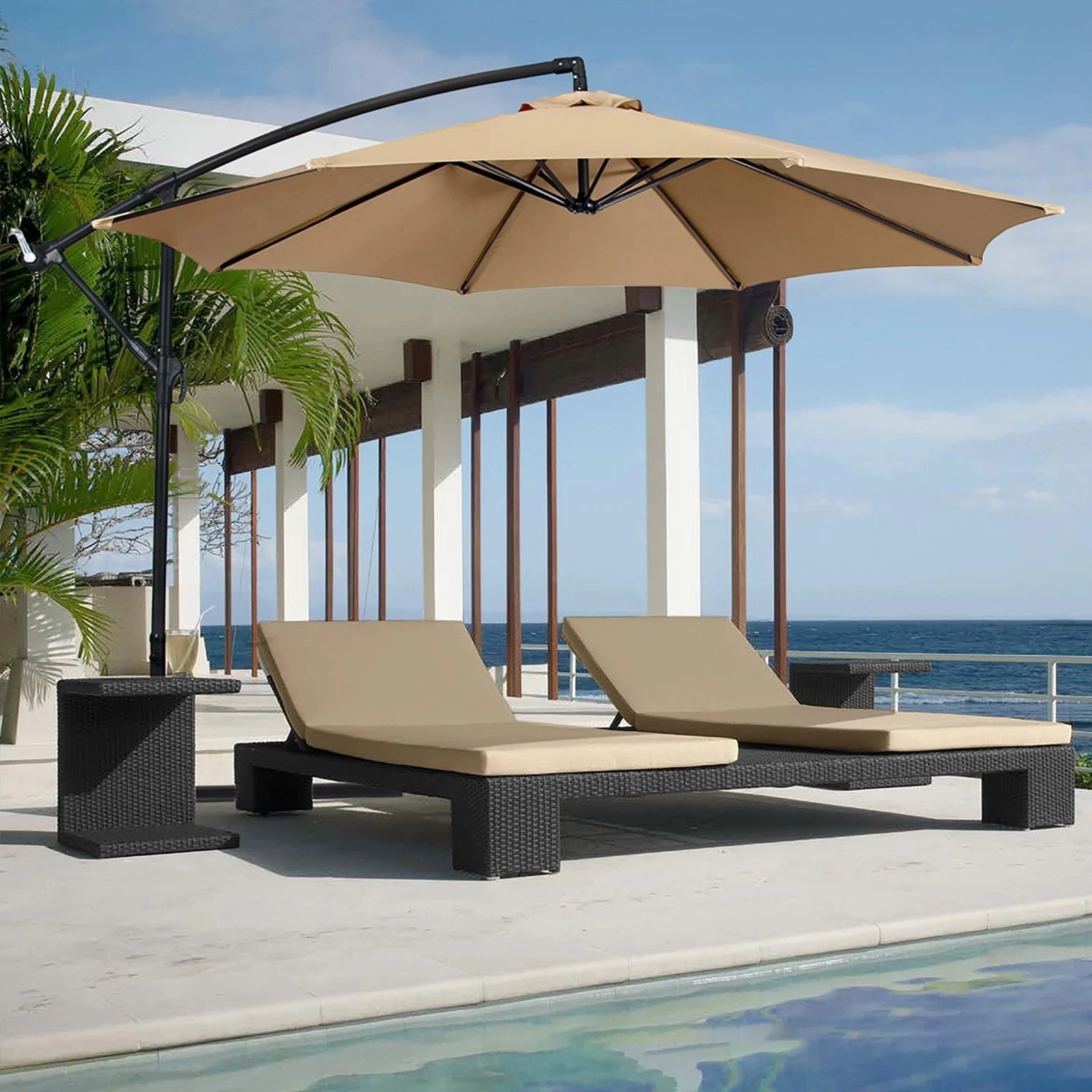 

Outdoor Shade cloth Garden Umbrella Parasol Cloth Polyester Cloth Graden Pool Anti-UV Diameter 3 Meters Beach Replacement Canopy