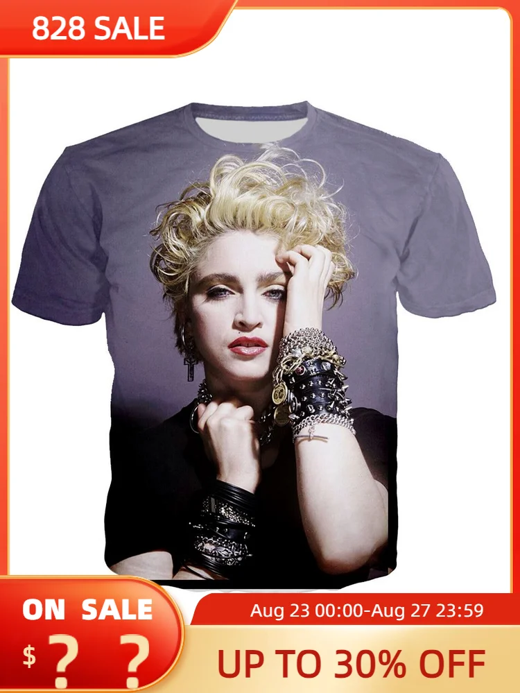 

Футболка Мужская/женская с 3D-принтом Мадонны, популярная уличная одежда в стиле Харадзюку, модные повседневные пикантные Топы оверсайз с коротким рукавом, на лето