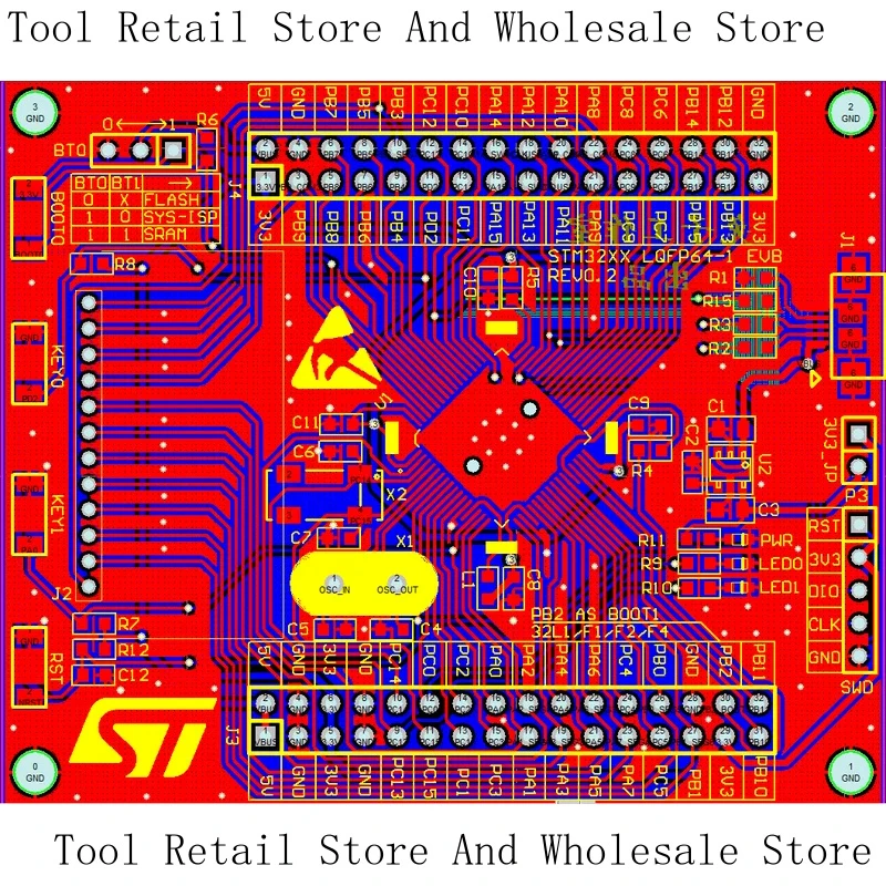Фото Плата для разработки и оценки STM32L152RCT6 с USBHID, сегментным ЖК-дисплеем и функциями низкого энергопотребления №1