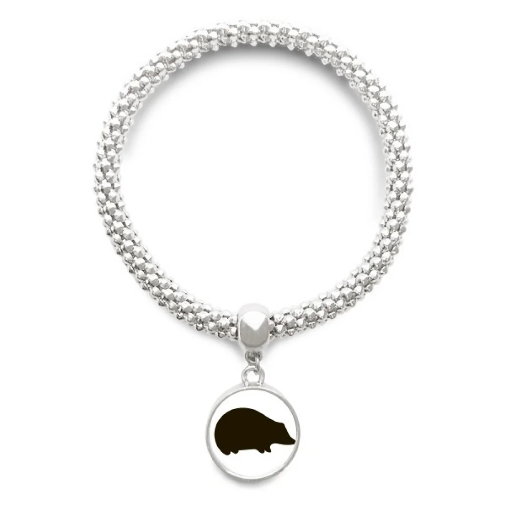

Черный ежик, изображение животного, серебряный браслет, подвеска, ювелирная цепочка, регулируемый браслет