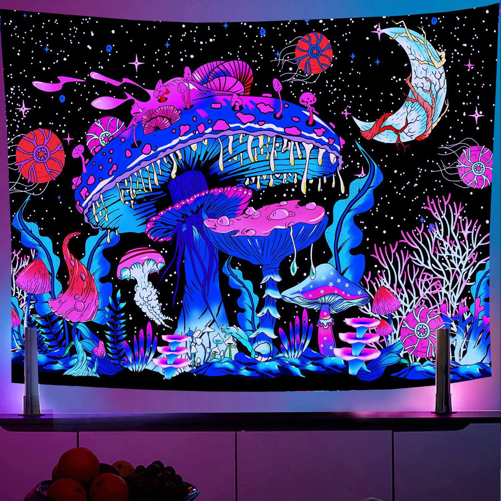 

Psychedelic Abstract Mushroom Tapestry Witchcraft Tapestries Wall Hangings Blanket Curtain for Home Living Room Bedroom Decor
