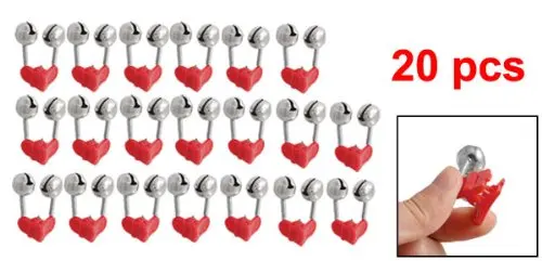 

20 Pcs Fishing Rod Alarm Dual Alert Bells Red Silver Tone