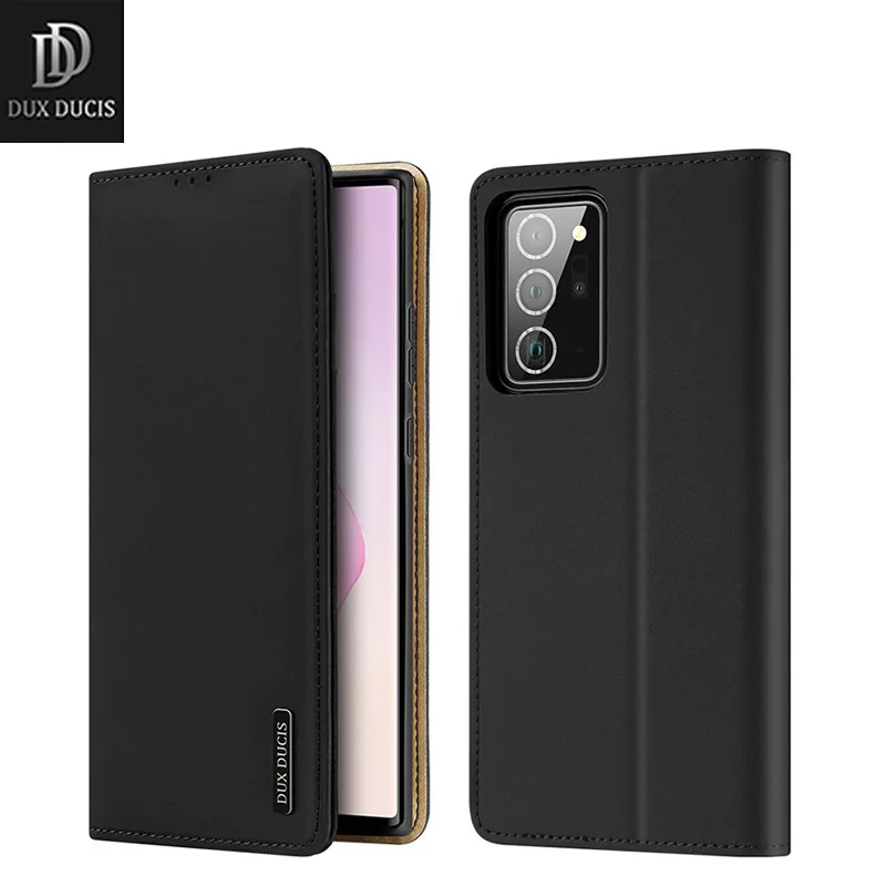 

New 2020 Dux Ducis Luxury Genuine Leather Wallet Phone Case For Samsung Galaxy S10 Note10 Plus Vintage Card Flip Cover