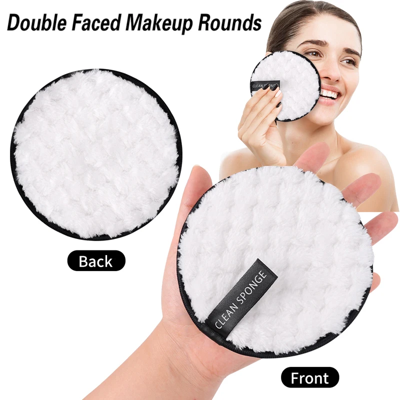 

1/4PCS Makeup Remover Pad Skin Care Reusable Double Layer Fiber Face Cleaning Cloth Towel Washable Cotton Cleansing Puff Tools
