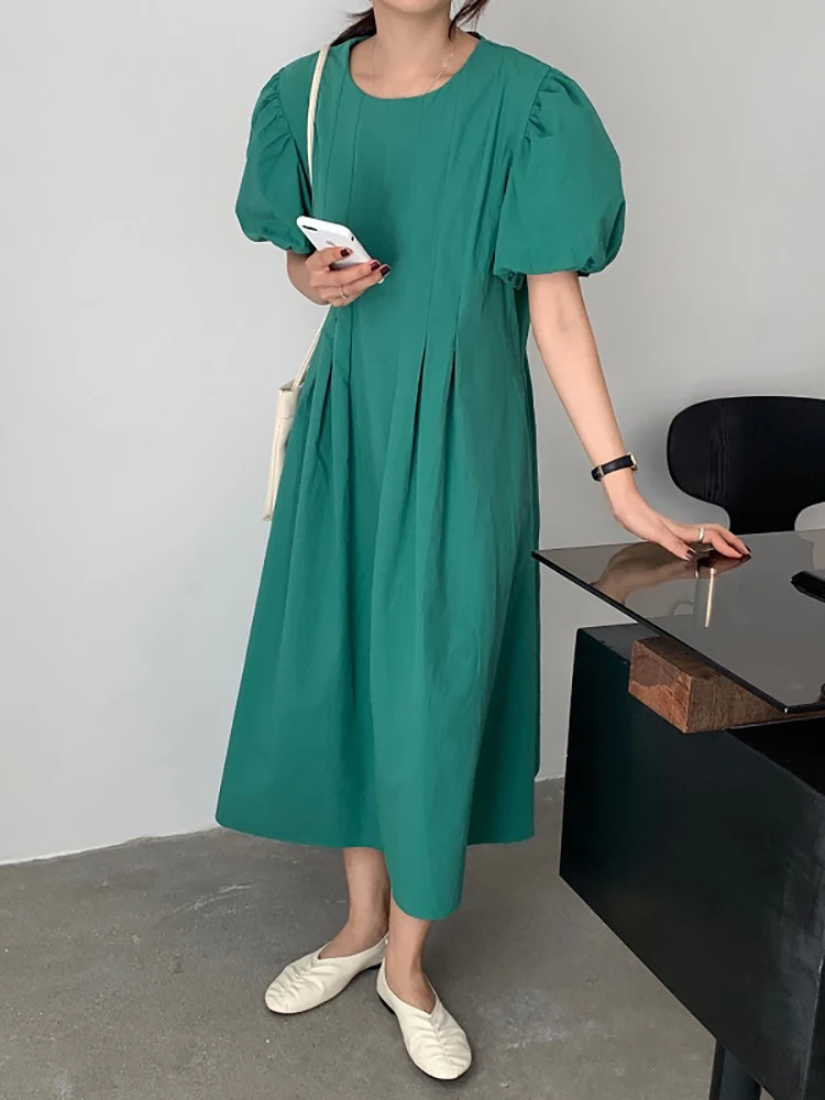 

2022 летнее платье VONDA с пышными рукавами, женские повседневные платья с круглым вырезом и коротким рукавом, вечерний мини Сарафан, свободное ...