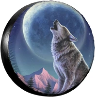 spare tire cover universal tires cover wolf and moon car tire cover wheel weatherproof and dust proof uv sun tire cover