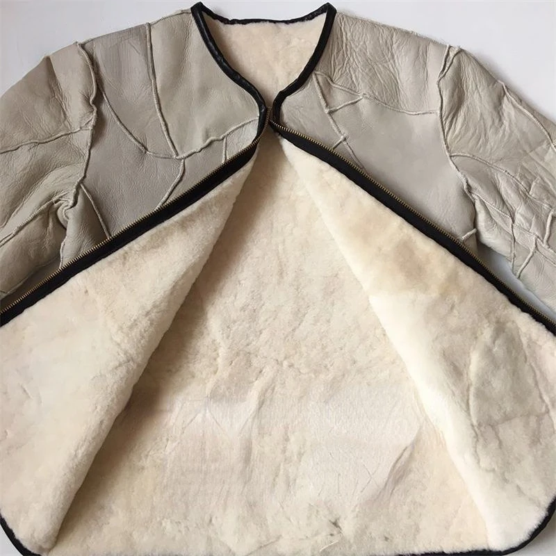 Мужская стеганая куртка из овчины с овчиной | одежда