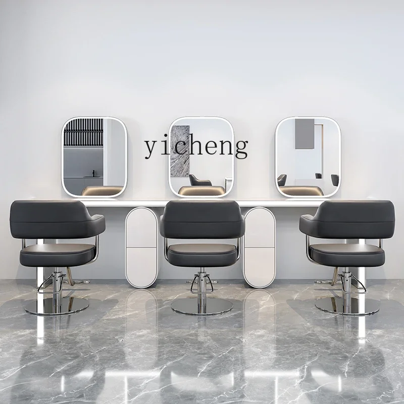 Зеркальный стол для парикмахерской HSN встроенный мраморный шкаф из нержавеющей