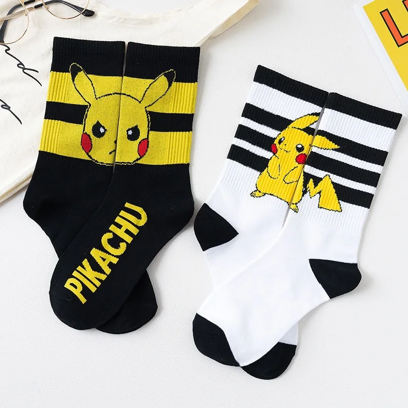 

Anime Pokemon GO Socks Cartoon Pikachu Kawaii Cotton Socks Pikachu Middle Tube Couple Socks Cosplay Men Women Kids Xmas Gifts