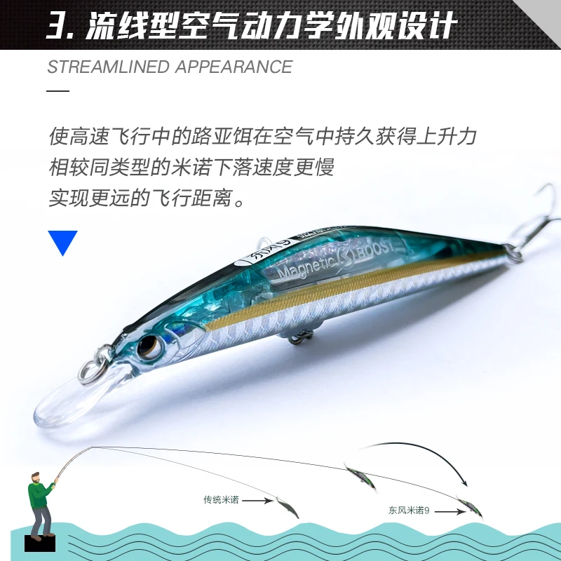 Lurefans приманка для энтузиастов Магнитный взрыв Dongfeng 9 медленно тонущий длинный