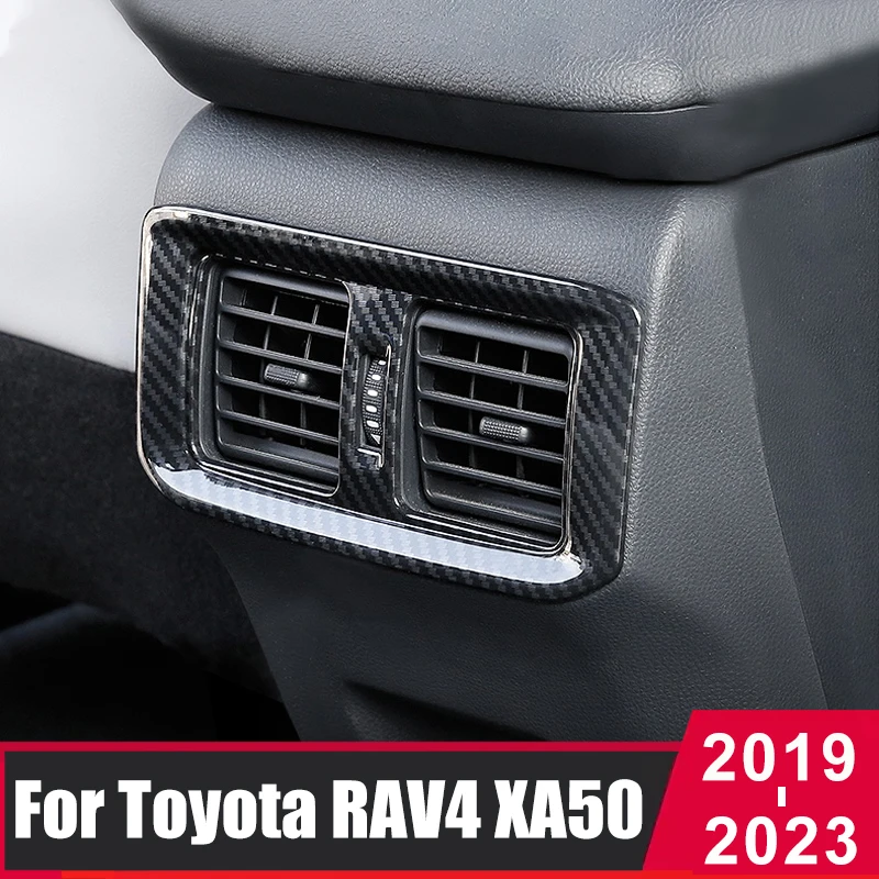 

For Toyota RAV4 XA50 2019 2020 2021 2022 2023 RAV 4 Car Rear Armrest Box Air Conditioner Outlet Frame Cover Trim ABS Accessories