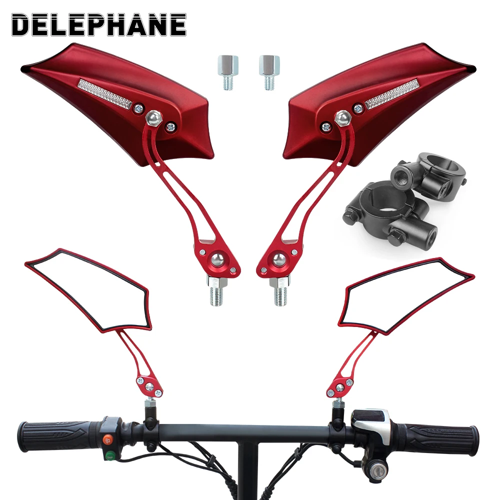 

Bicycle Rearview Mirrors with 10mm Adaptor 7/8" Handlebar Side Mirrors for Mountain Bike Electric Bicycle Moped Scooter Mirrors