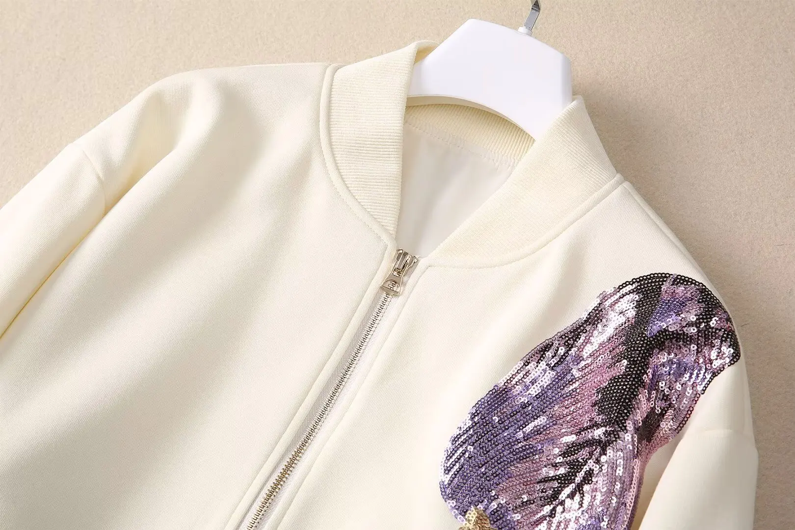 SEQINYY Elegant Loose Jacket Spring Autumn New Fashion Design Women Runway Embroidery Flower Sequined Casual Top High Street