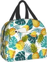 pineapples insulated lunch bag with front pocketreusable cooler tote with zipper use for men women camping hiking picnic travel