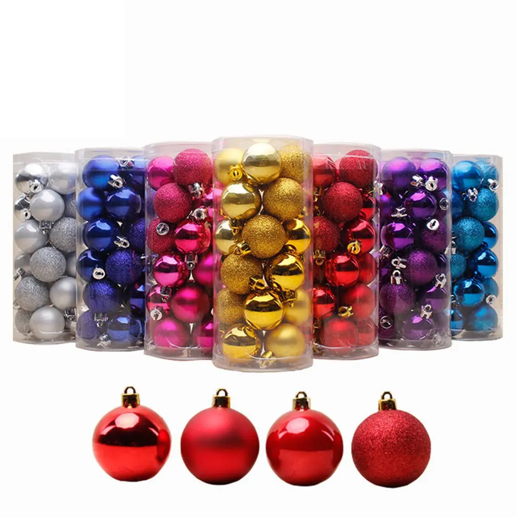 

24 шт., шары для новогодней ёлки, 4 см, 6 см, 8 см