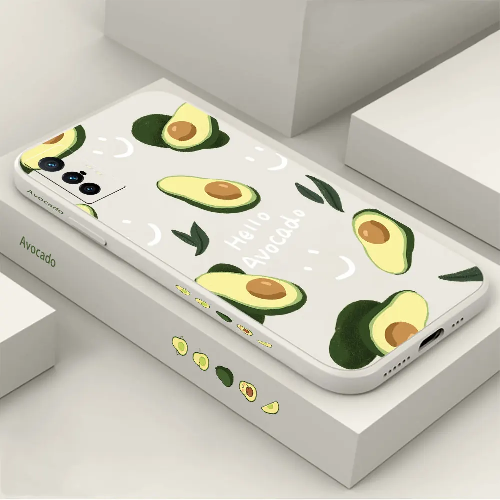 

Cartoon Avocado Family Phone Case For VIVO X90 X80 X70 X60 X50 X30 X27 X23 X21S X21I X70T X60T X51 X21IA Pro Plus 5G Cases Cover