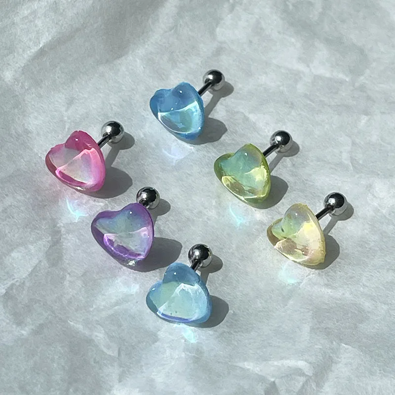 

Y2k 90s Aesthetics Heart Shaped Tongue Rings for Women Cool Sweet Charm Trend Tongue Nail Harajuku Trend Piercing Jewelry New