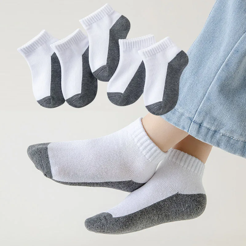 Cotton Kids Teen Fashion Black White Gray For 1-12 Years Student Baby Girl Boy Socks