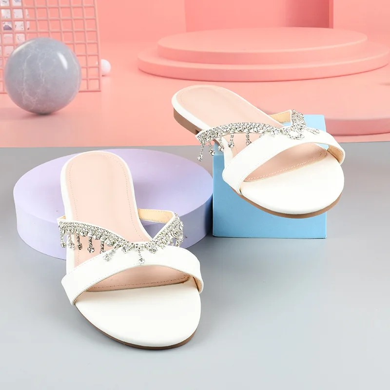 

Женская обувь 2022 студенческий стиль Стразы модные сандалии с цепочкой ювелирные сандалии