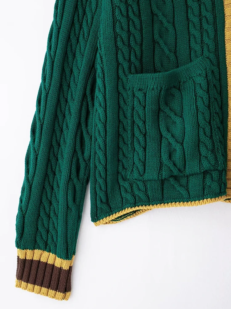 Новинка осени/зимы 2024 женский вязаный топ в стиле ретро повседневный однобортный