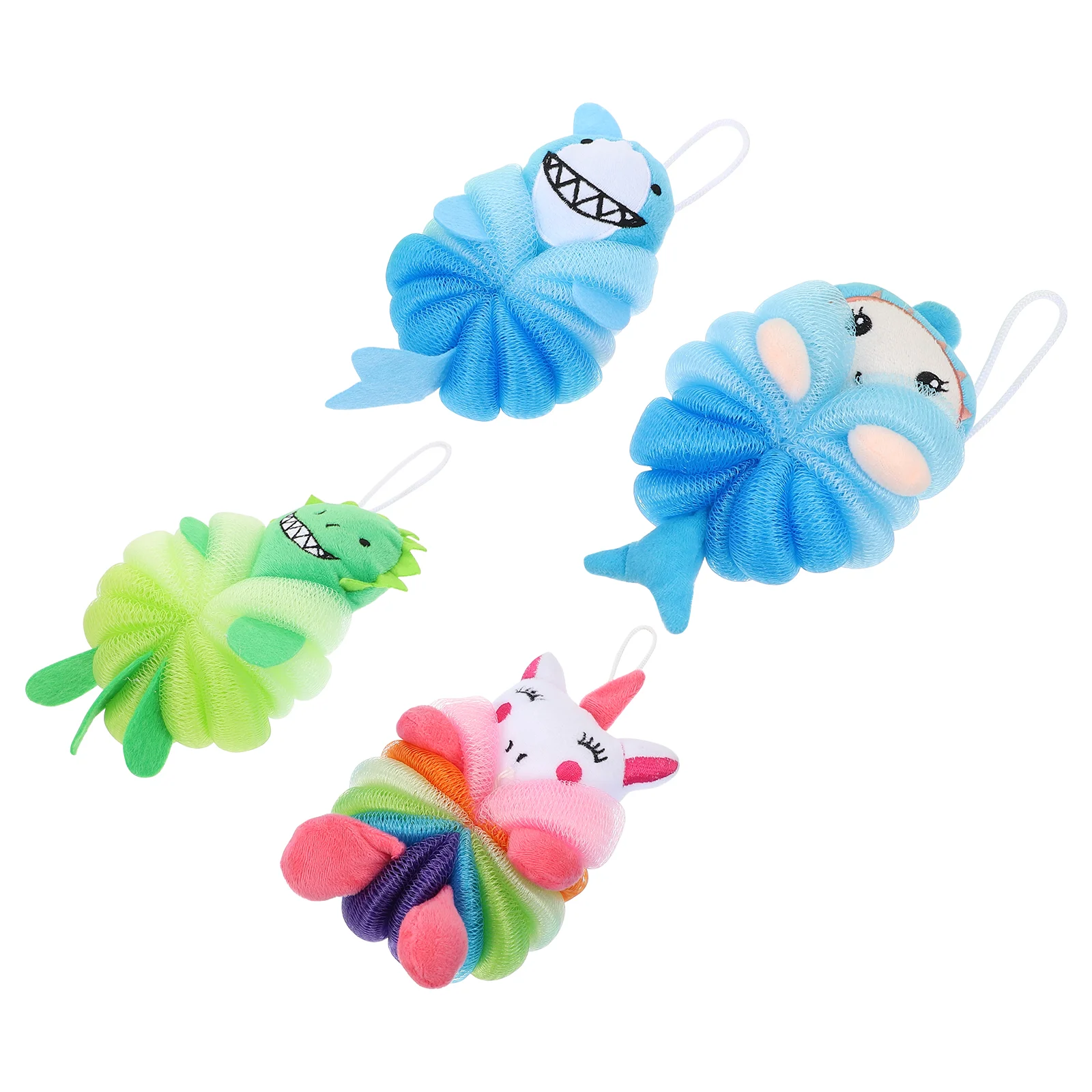 4 шт. мягкие детские шарики для ванны скруббер купания сетчатый пуф или