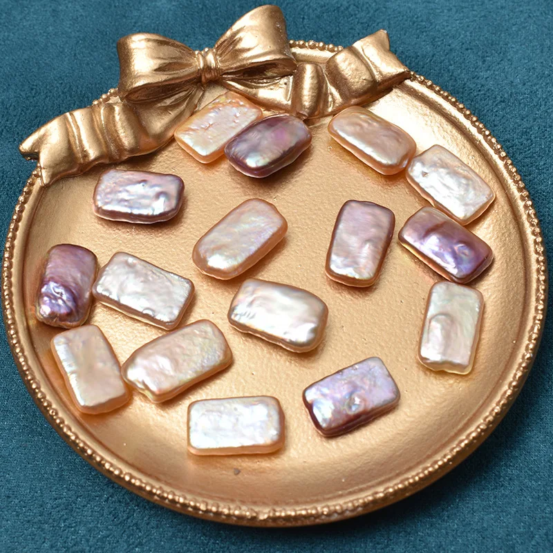 

New Natural Freshwater Pearl Baroque Shaped Rectangular 9-10mm Loose Beads DIY Handmade Jewelry Material Accessories Earrings