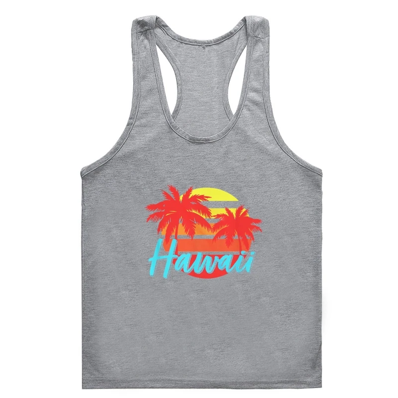 Футболка Мужская/женская с принтом, Пляжная майка с графическим принтом для отпуска в спортзале, топ без рукавов для мужчин и женщин, на лето