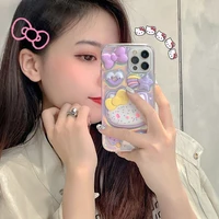 hello kitty cartoon three dimensional transparent phone cases for samsung s21 s20 fe a71 a81 a91 note 20 ultra plus 5g