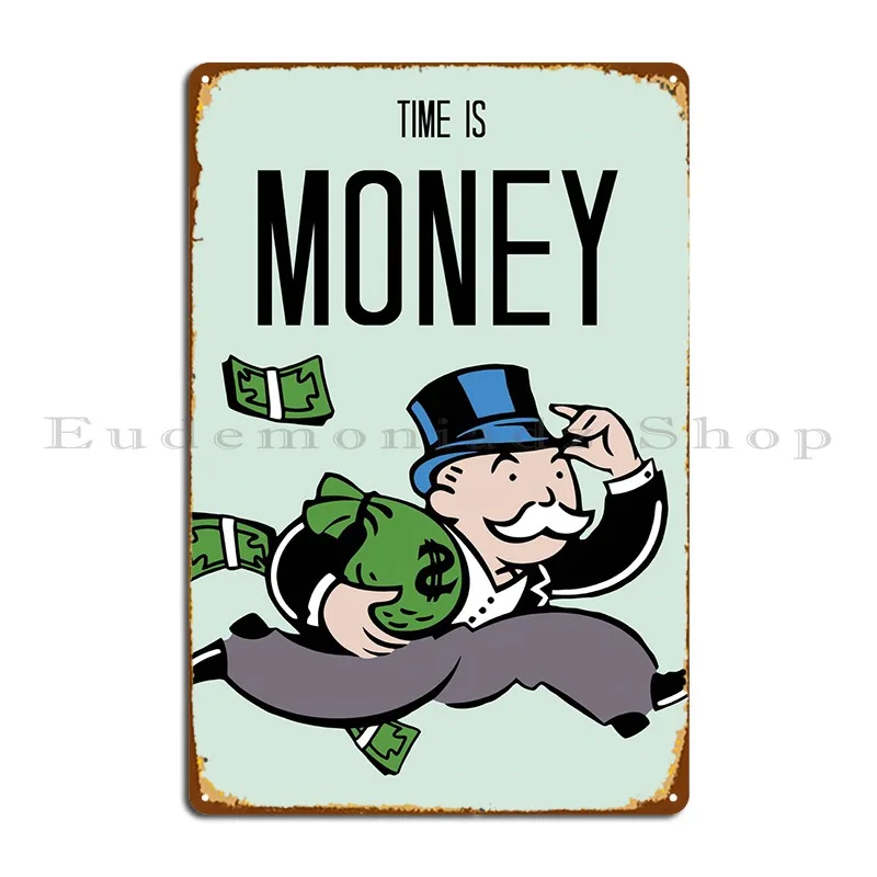 

Металлический плакат с надписью «Time Is Money»