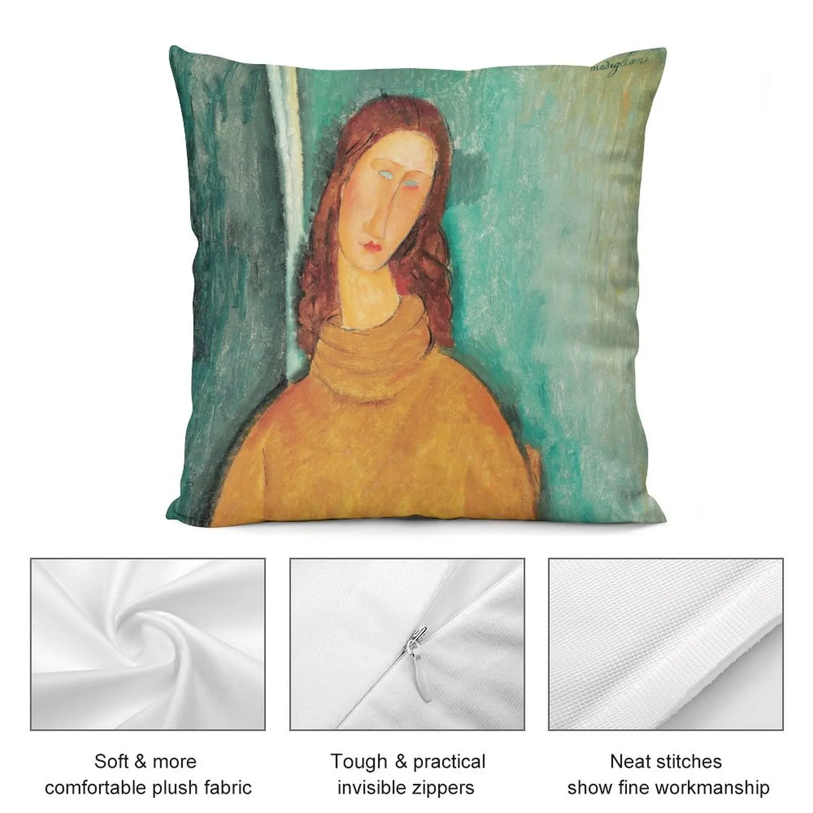 Портрет Жанны хебутерн от Amedeo Modigliani 1919 декоративная подушка рождественские