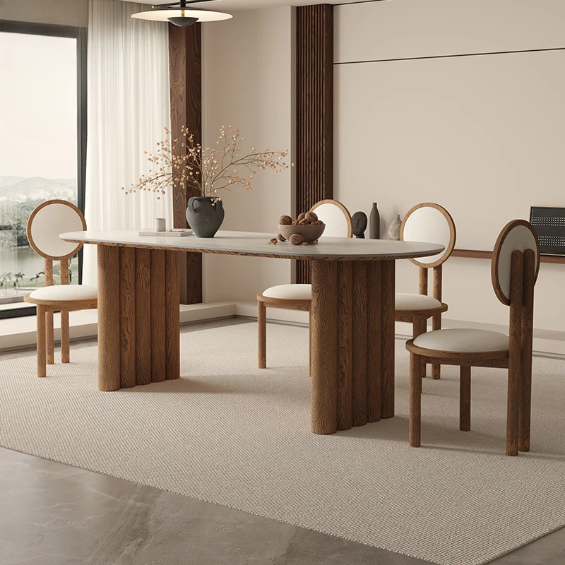 Итальянский минимализм обеденный стол из массива дерева дизайнерский в стиле