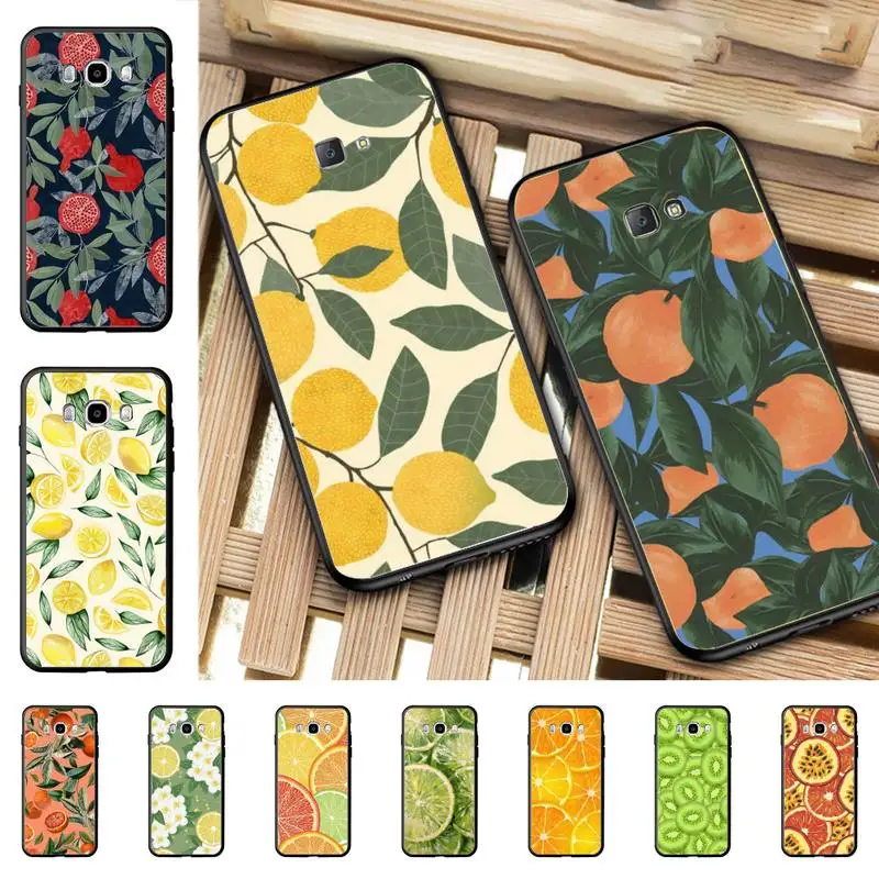 

Summer green leaves fruit lemon peach pomegranate grapes Phone Case for Samsung J 2 3 4 5 6 7 8 prime plus 2018 2017 2016 core