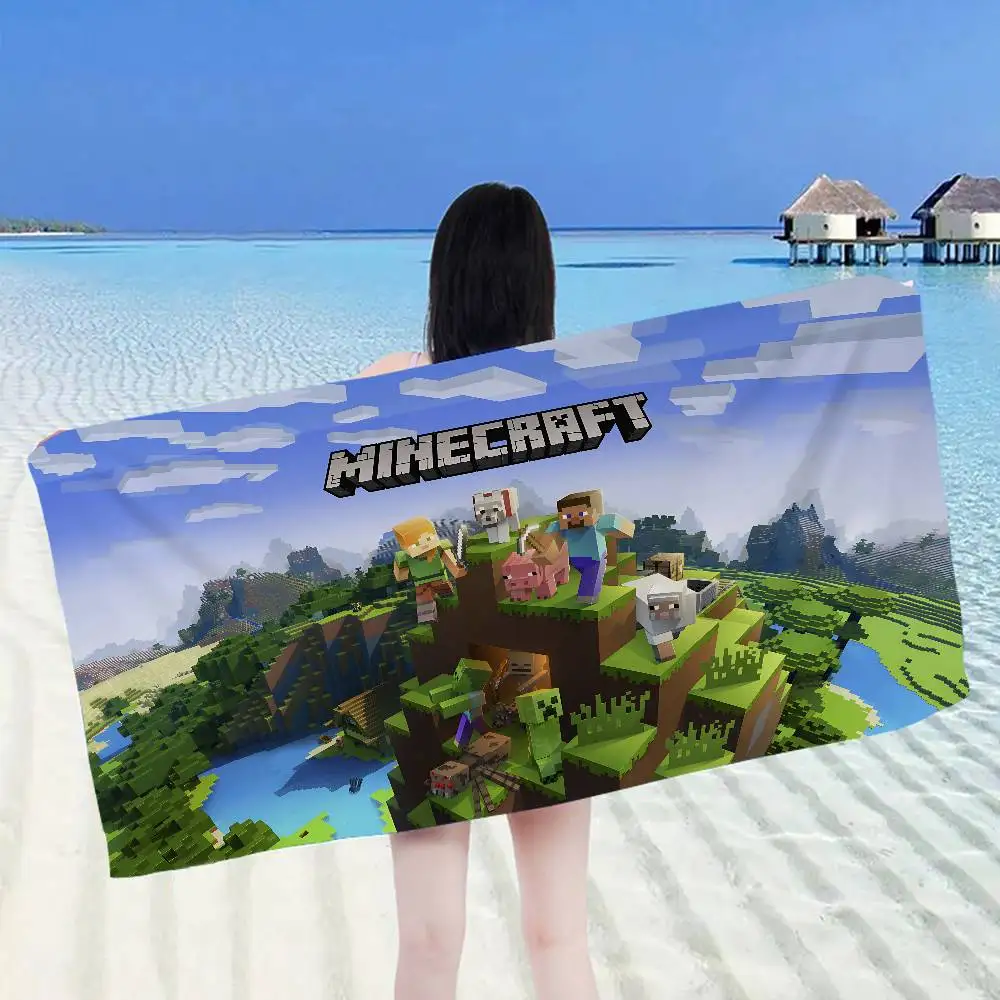 Фото Пляжное полотенце Hot Game M-Minecraft Classic Anime, мягкое, впитывающее, для плавания, детские подарки, для путешествий, кемпинга, спортзала №4