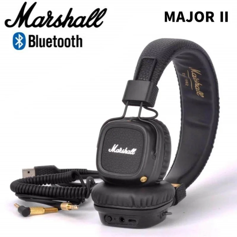 

Original MARSHALL MAJOR II Bluetooth Wirless Headphones On-Ear Deep Bass/Foldable/Classic Retro Sports Headsets Earphones