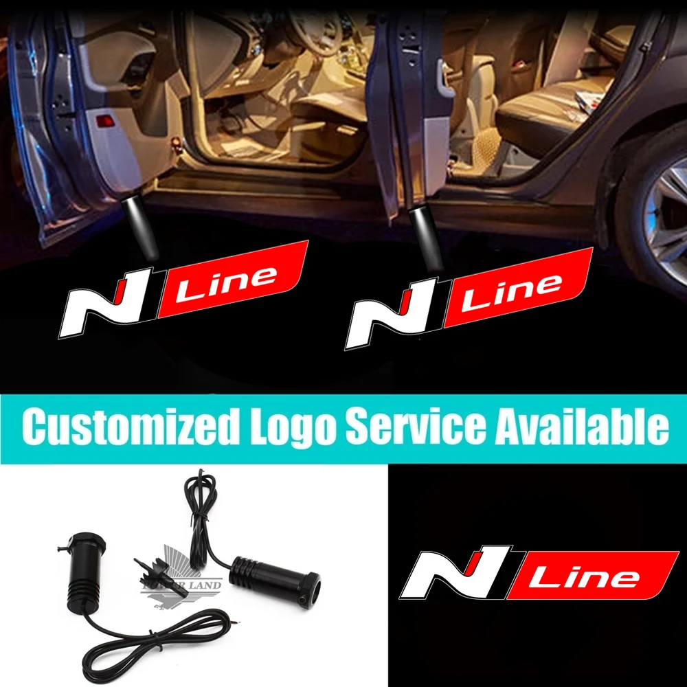 

2Pcs Wired Car Door LED Red N Line Welcome Laser Projector Courtesy Shadow Light for Veloster Sonata Tucson N Elantra i20 i30