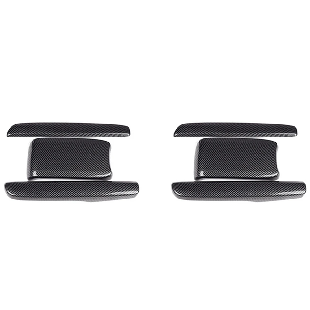 

6x Armrest Box Protective Covers Carbon Fiber Car Central Armrest Decorative Modification for Honda Civic 10Th 2016-2019