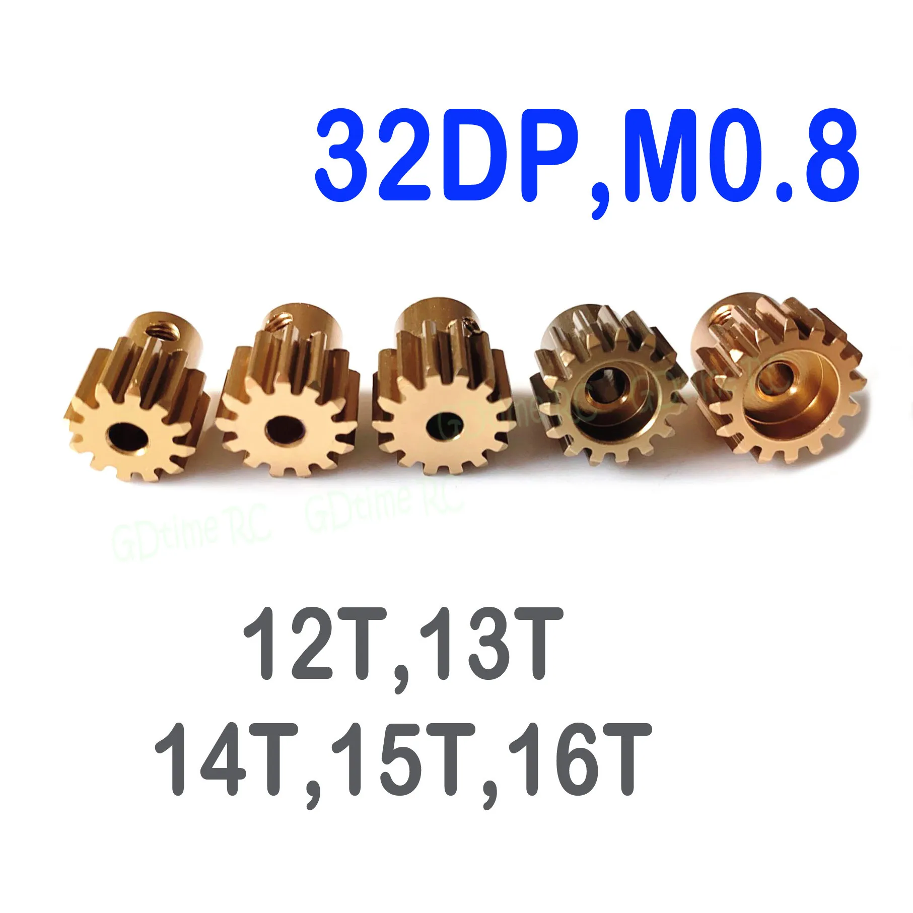 Metal Copper Gears 12T 13T 14T 15T 16T 32P Mod .8 3.175mm Pinion Gear for Traxxas 1/10 Truck Brushed Brushless Motor RC Car