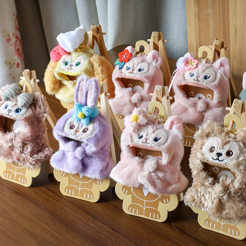 Disney LinaBell StellaLou Duffy Gelatoni Cookie Ann Cute Plush Cloak Keychain Kawaii Fluffy Toy Periphery Backpack Pendant Gifts