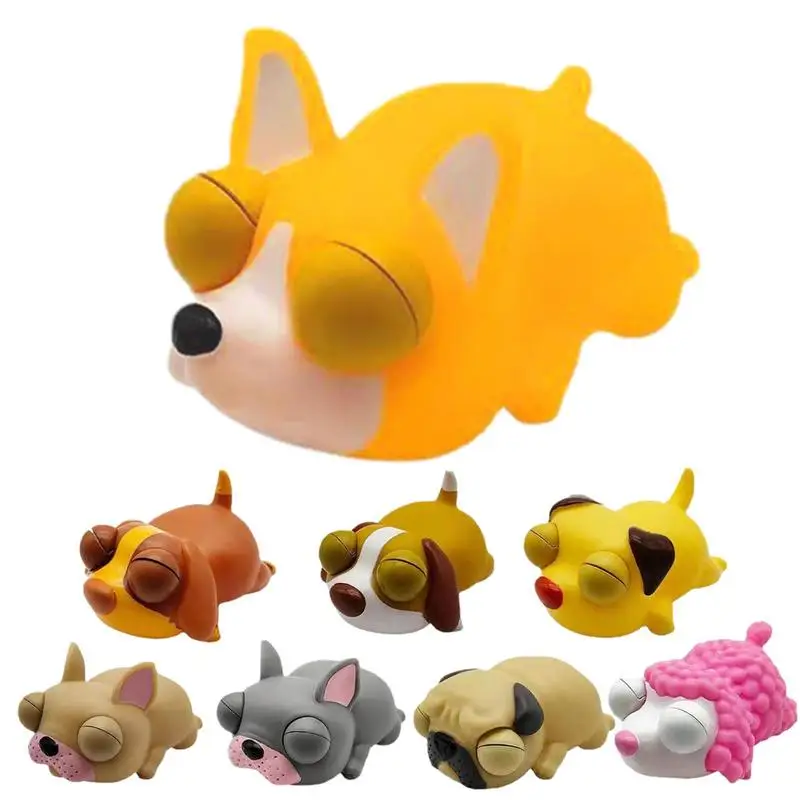 

Reduce Pressure Toys Pinch Vent Dog Family Squeeze Out Doll Cute Dog Vent Boom Out Eyes Tricky Toy Party Favors