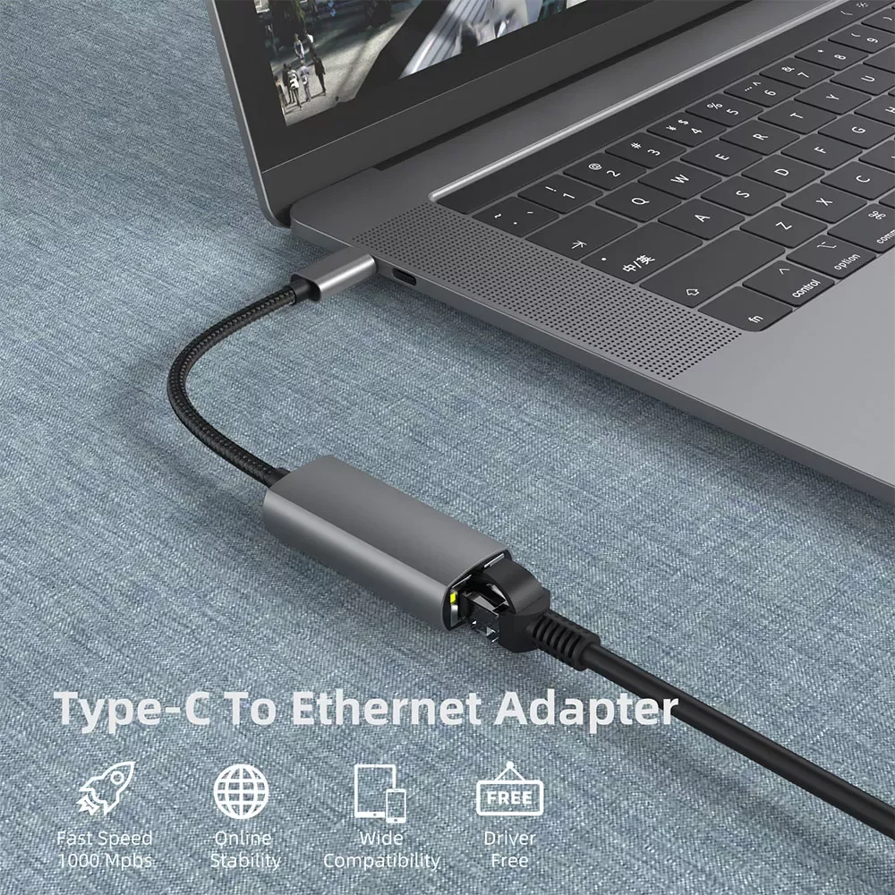 

USB C Ethernet USB-C to RJ45 Lan Adapter for MacBook Pro Samsung Galaxy S10/S9/Note20 Type C Network Card USB Ethernet