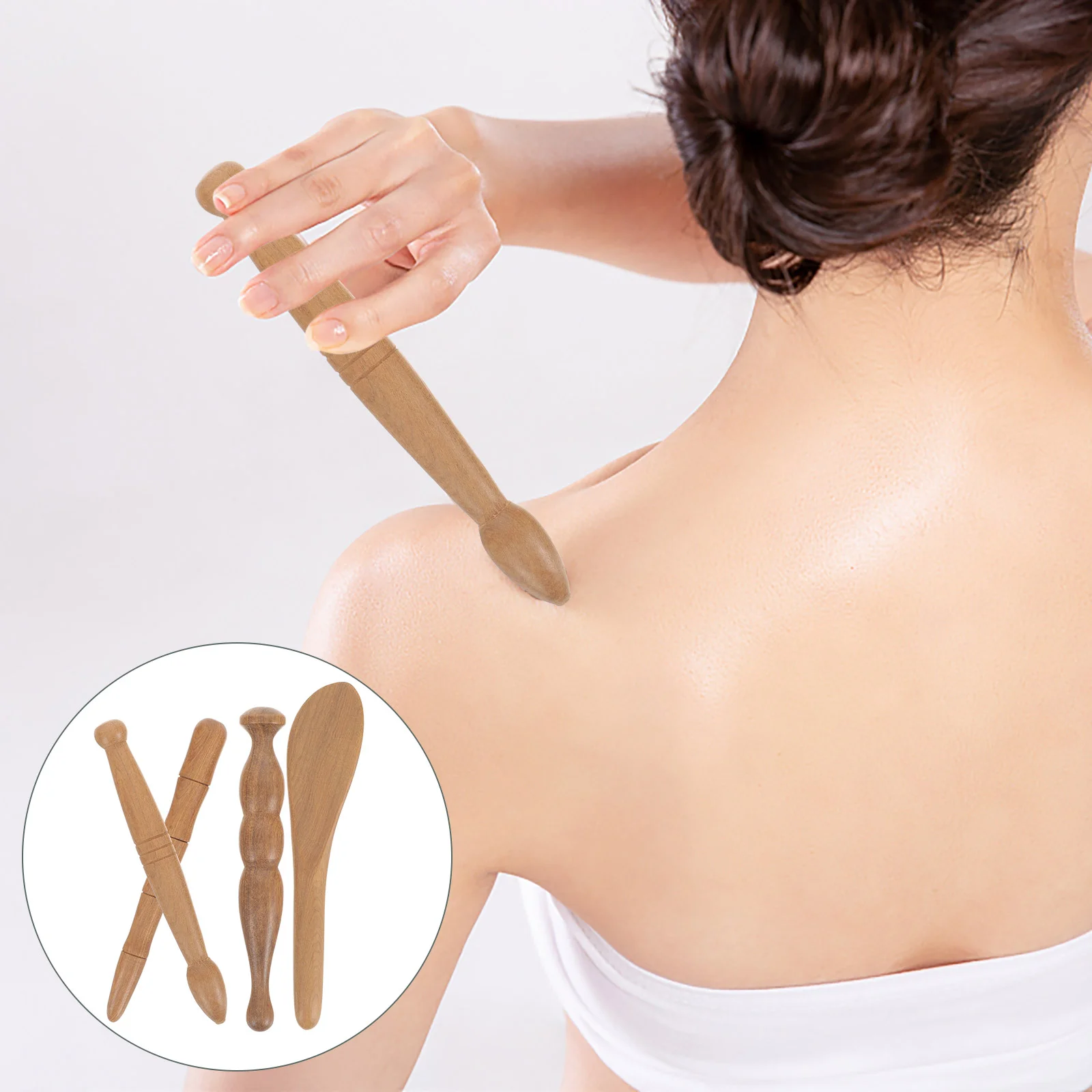 

4 Pcs Acupoint Massager Sole Sticks Foot Active Unique Devices Massaging Supply Wood Tools