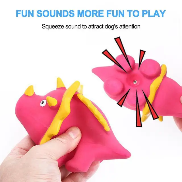 Squeaky Dinosaur Dog Toys Durable Natural Latex Squeaky Dog Toys Chewing Squeaky Toy For Puppy Small Medium Pet Dogs 3