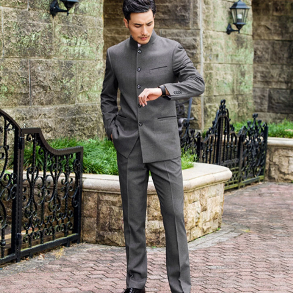 2022 Casual Fashion New  Men's Suit 2 Pieces Slim Fit Casual Tuxedos For Wedding(Blazer+Pants)