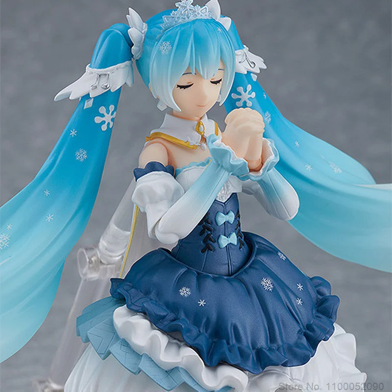 

15cm 10th Anniversary Anime Figma Ex-054 Hatsune Miku Snow Miku 2019 Pvc Statue Collectible Gifts Figure Model Toys Gifts