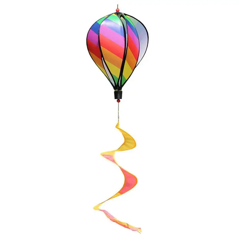 

Hot Air Balloon Wind Spinner Rainbow Kinetic Hanging Twist Pinwheel Garden Decoration Outdoor For Front Yard Colorful Windmill