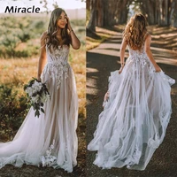 seductive scoop wedding dress endearing a line sleeveless bridal gown beauteous backless dresses boho lace vestido de novia